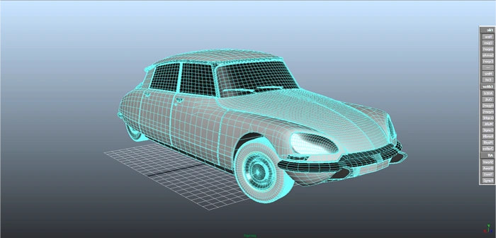modelization Citroen DS 21 in Maya
