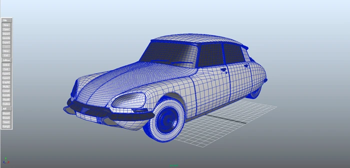 modelization Citroen DS 21 in Maya