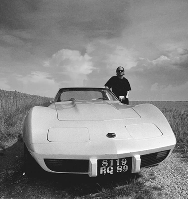 Jacques Gastineau with a corvette 1969 