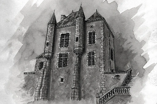 roof wood framework on the castle of Vezinnes - Yonne